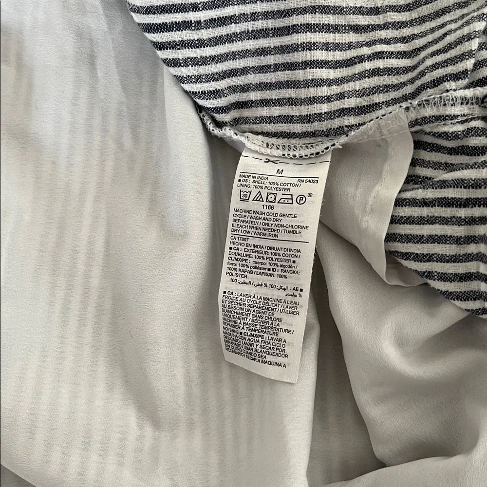 Old Navy Blue & White Striped Long Sleeve V-Neck Dress - Picture 13 of 13